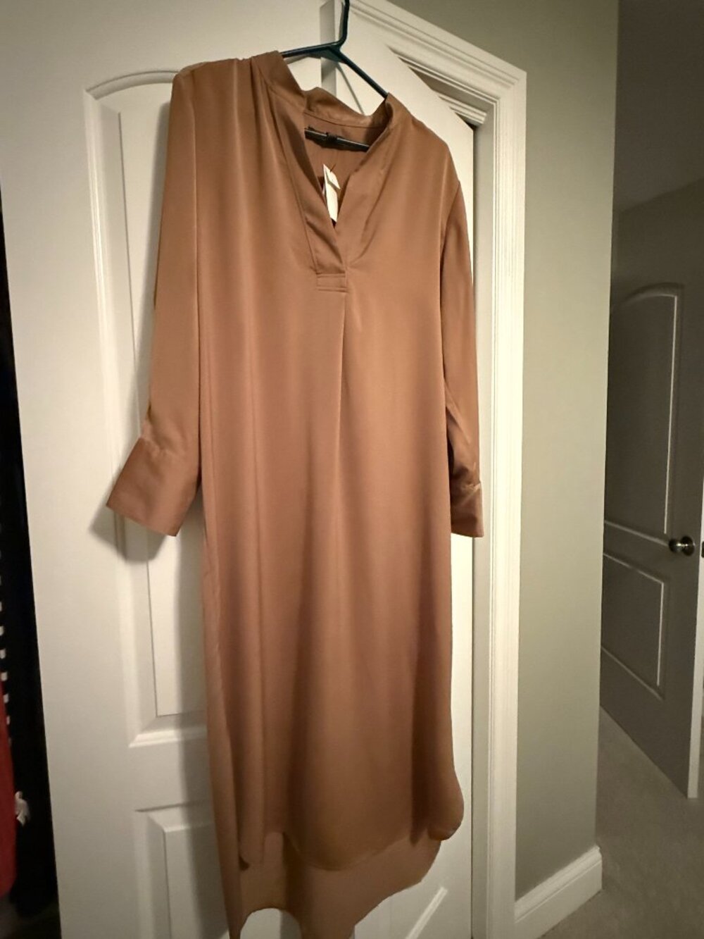 NWT Banana Republic Long Sleeve Tunic Dress Camel Brown Size M